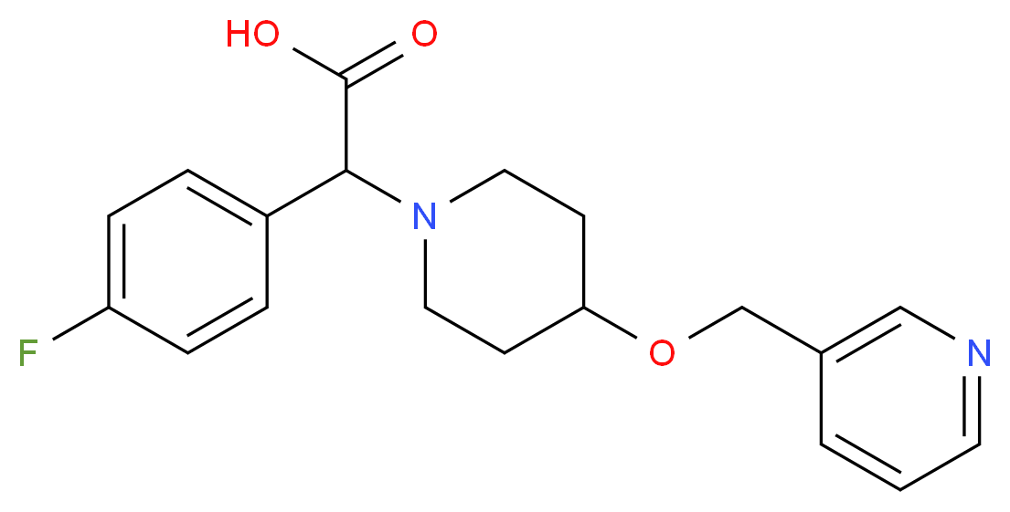 (4-fluorophenyl)[4-(pyridin-3-ylmethoxy)piperidin-1-yl]acetic acid_Molecular_structure_CAS_)