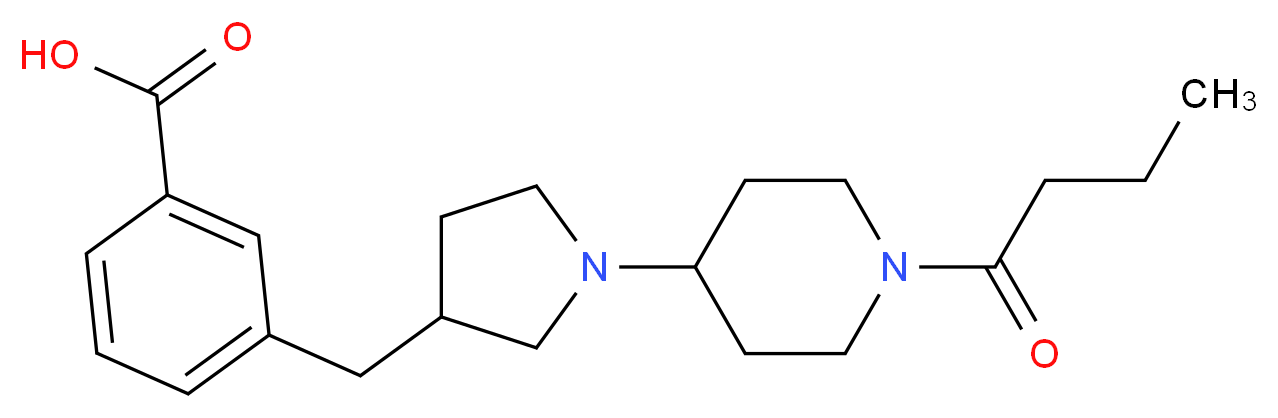 3-{[1-(1-butyrylpiperidin-4-yl)pyrrolidin-3-yl]methyl}benzoic acid_Molecular_structure_CAS_)
