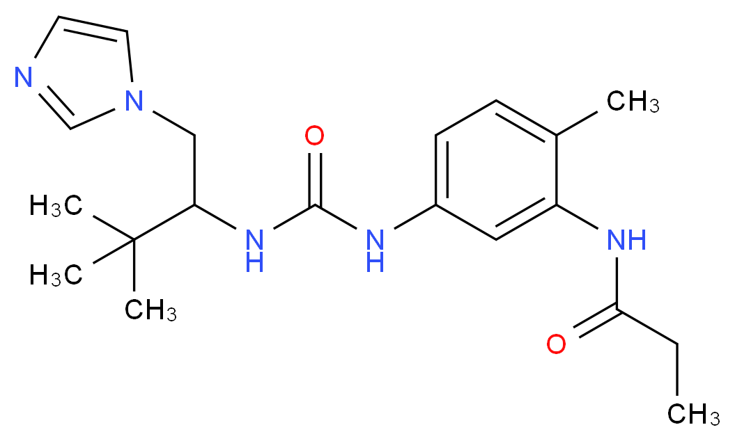 N-{5-[({[1-(1H-imidazol-1-ylmethyl)-2,2-dimethylpropyl]amino}carbonyl)amino]-2-methylphenyl}propanamide_Molecular_structure_CAS_)