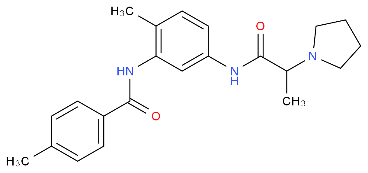 4-methyl-N-{2-methyl-5-[(2-pyrrolidin-1-ylpropanoyl)amino]phenyl}benzamide_Molecular_structure_CAS_)