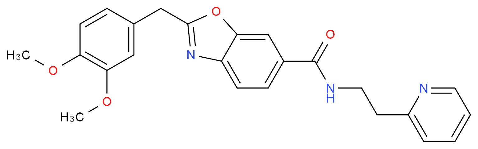 2-(3,4-dimethoxybenzyl)-N-[2-(2-pyridinyl)ethyl]-1,3-benzoxazole-6-carboxamide_Molecular_structure_CAS_)