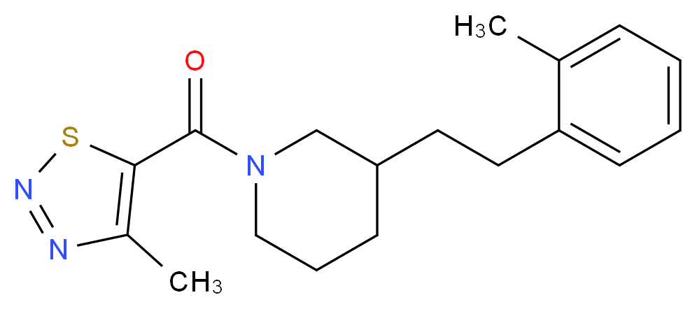 3-[2-(2-methylphenyl)ethyl]-1-[(4-methyl-1,2,3-thiadiazol-5-yl)carbonyl]piperidine_Molecular_structure_CAS_)