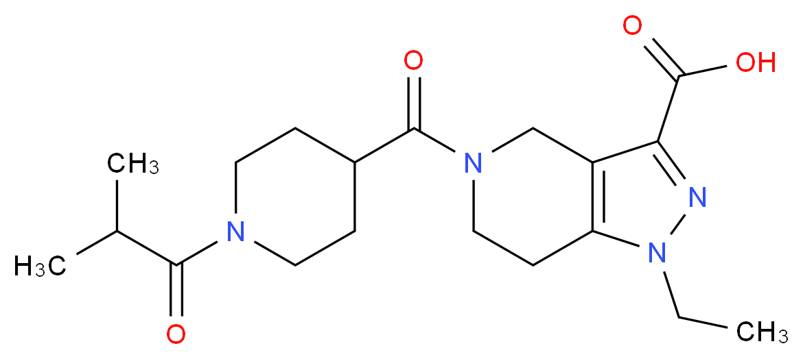 1-ethyl-5-[(1-isobutyrylpiperidin-4-yl)carbonyl]-4,5,6,7-tetrahydro-1H-pyrazolo[4,3-c]pyridine-3-carboxylic acid_Molecular_structure_CAS_)