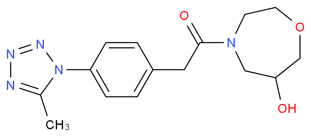 4-{[4-(5-methyl-1H-tetrazol-1-yl)phenyl]acetyl}-1,4-oxazepan-6-ol_Molecular_structure_CAS_)