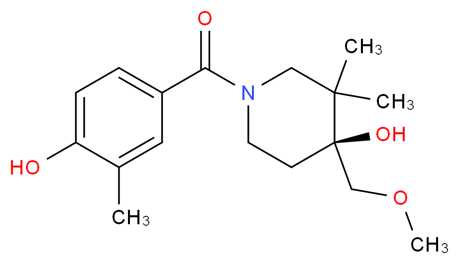 (4S*)-1-(4-hydroxy-3-methylbenzoyl)-4-(methoxymethyl)-3,3-dimethylpiperidin-4-ol_Molecular_structure_CAS_)