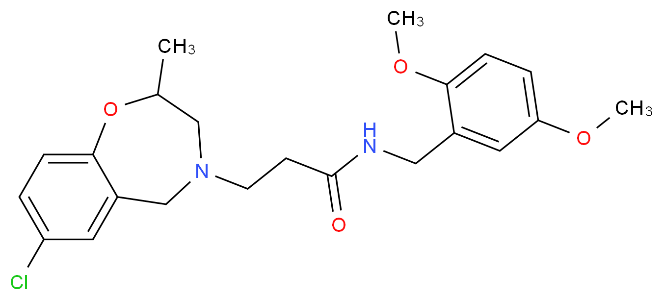3-(7-chloro-2-methyl-2,3-dihydro-1,4-benzoxazepin-4(5H)-yl)-N-(2,5-dimethoxybenzyl)propanamide_Molecular_structure_CAS_)