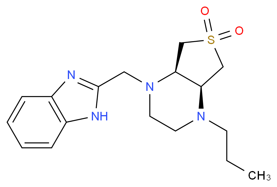 (4aS*,7aR*)-1-(1H-benzimidazol-2-ylmethyl)-4-propyloctahydrothieno[3,4-b]pyrazine 6,6-dioxide_Molecular_structure_CAS_)
