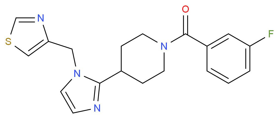 1-(3-fluorobenzoyl)-4-[1-(1,3-thiazol-4-ylmethyl)-1H-imidazol-2-yl]piperidine_Molecular_structure_CAS_)