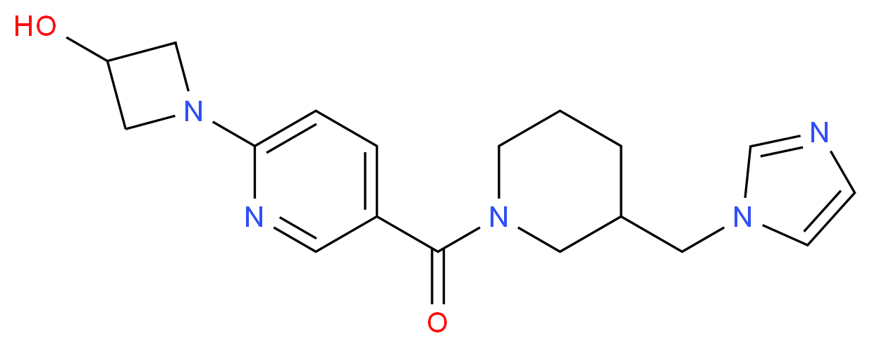 1-(5-{[3-(1H-imidazol-1-ylmethyl)piperidin-1-yl]carbonyl}pyridin-2-yl)azetidin-3-ol_Molecular_structure_CAS_)