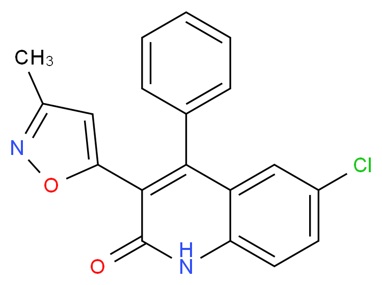 6-CHLORO-3-(3-METHYLISOXAZOL-5-YL)-4-PHENYLQUINOLIN-2(1H)-ONE_Molecular_structure_CAS_)