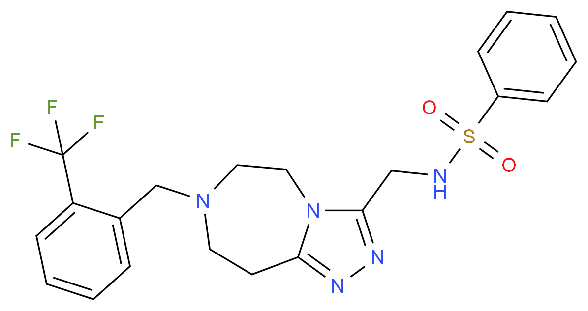 N-({7-[2-(trifluoromethyl)benzyl]-6,7,8,9-tetrahydro-5H-[1,2,4]triazolo[4,3-d][1,4]diazepin-3-yl}methyl)benzenesulfonamide_Molecular_structure_CAS_)