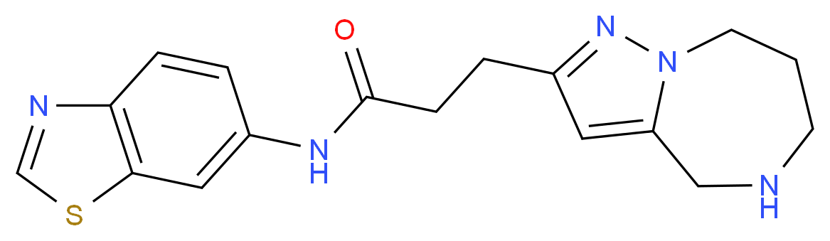 N-1,3-benzothiazol-6-yl-3-(5,6,7,8-tetrahydro-4H-pyrazolo[1,5-a][1,4]diazepin-2-yl)propanamide_Molecular_structure_CAS_)