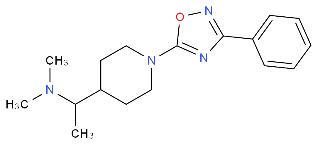 N,N-dimethyl-1-[1-(3-phenyl-1,2,4-oxadiazol-5-yl)-4-piperidinyl]ethanamine_Molecular_structure_CAS_)