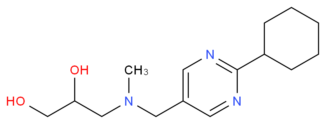 3-[[(2-cyclohexylpyrimidin-5-yl)methyl](methyl)amino]propane-1,2-diol_Molecular_structure_CAS_)