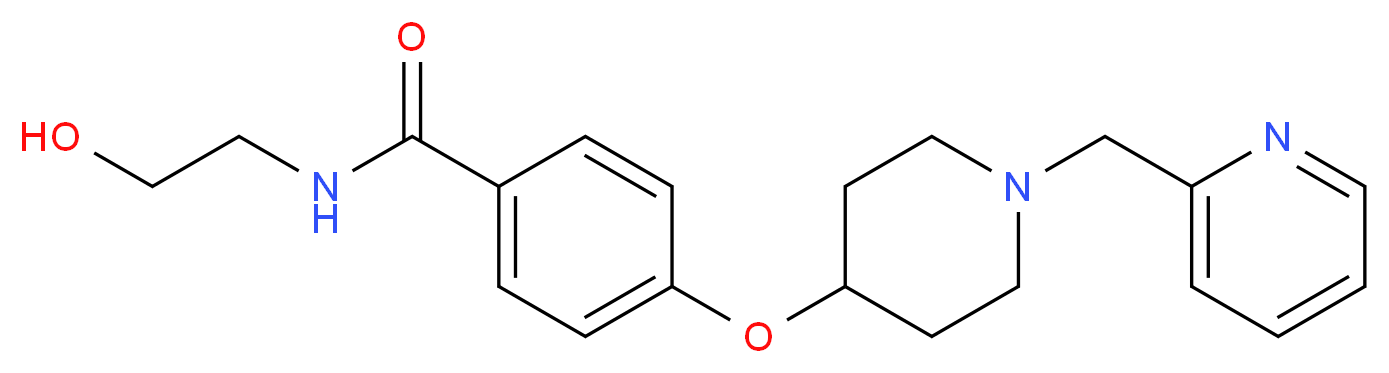 N-(2-hydroxyethyl)-4-{[1-(2-pyridinylmethyl)-4-piperidinyl]oxy}benzamide_Molecular_structure_CAS_)