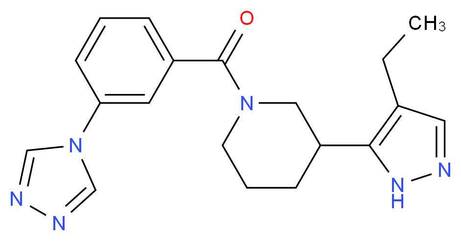 3-(4-ethyl-1H-pyrazol-5-yl)-1-[3-(4H-1,2,4-triazol-4-yl)benzoyl]piperidine_Molecular_structure_CAS_)