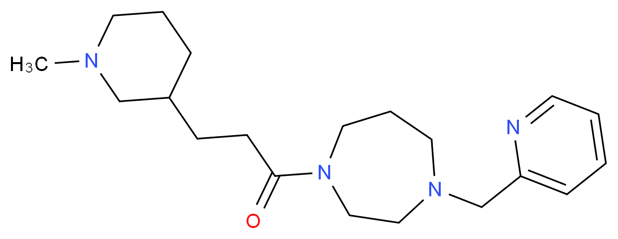1-[3-(1-methyl-3-piperidinyl)propanoyl]-4-(2-pyridinylmethyl)-1,4-diazepane_Molecular_structure_CAS_)