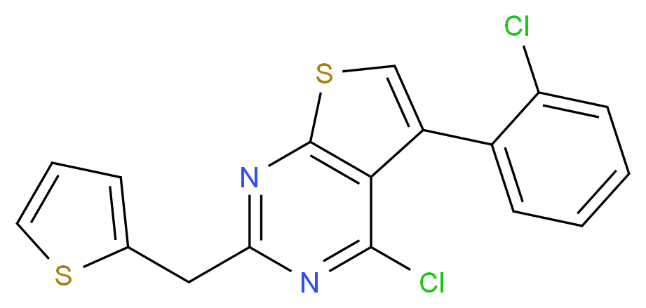 4-chloro-5-(2-chlorophenyl)-2-(thien-2-ylmethyl)thieno[2,3-d]pyrimidine_Molecular_structure_CAS_)