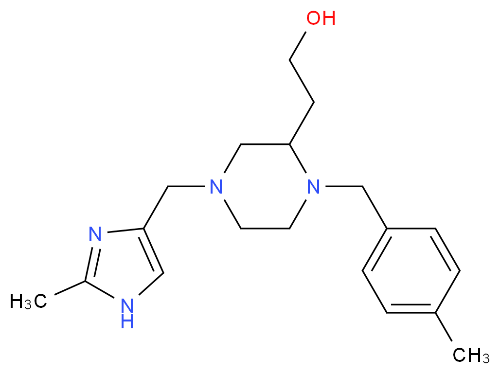 2-{1-(4-methylbenzyl)-4-[(2-methyl-1H-imidazol-4-yl)methyl]-2-piperazinyl}ethanol_Molecular_structure_CAS_)