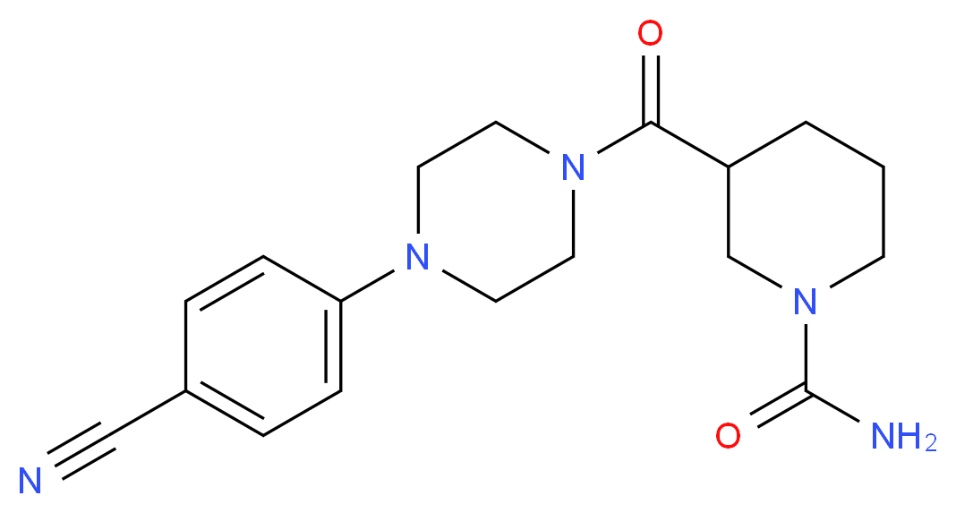 3-{[4-(4-cyanophenyl)-1-piperazinyl]carbonyl}-1-piperidinecarboxamide_Molecular_structure_CAS_)