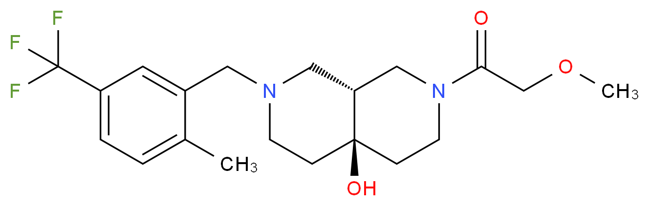 (4aR*,8aR*)-2-(methoxyacetyl)-7-[2-methyl-5-(trifluoromethyl)benzyl]octahydro-2,7-naphthyridin-4a(2H)-ol_Molecular_structure_CAS_)