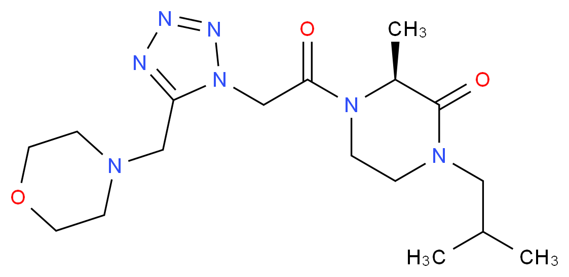 (3S)-1-isobutyl-3-methyl-4-{[5-(4-morpholinylmethyl)-1H-tetrazol-1-yl]acetyl}-2-piperazinone_Molecular_structure_CAS_)