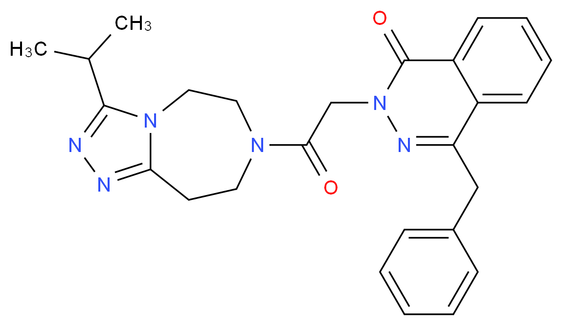 4-benzyl-2-[2-(3-isopropyl-5,6,8,9-tetrahydro-7H-[1,2,4]triazolo[4,3-d][1,4]diazepin-7-yl)-2-oxoethyl]-1(2H)-phthalazinone_Molecular_structure_CAS_)