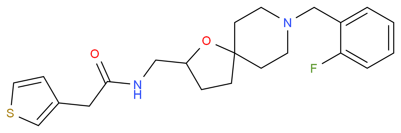 N-{[8-(2-fluorobenzyl)-1-oxa-8-azaspiro[4.5]dec-2-yl]methyl}-2-(3-thienyl)acetamide_Molecular_structure_CAS_)