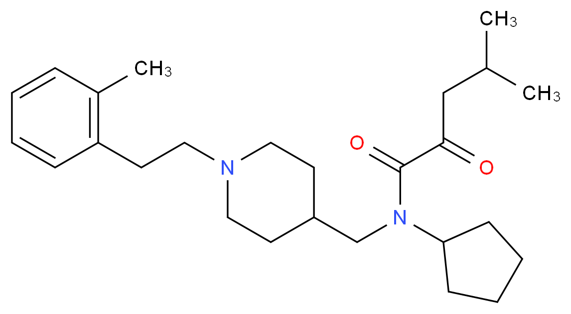 N-cyclopentyl-4-methyl-N-({1-[2-(2-methylphenyl)ethyl]-4-piperidinyl}methyl)-2-oxopentanamide_Molecular_structure_CAS_)
