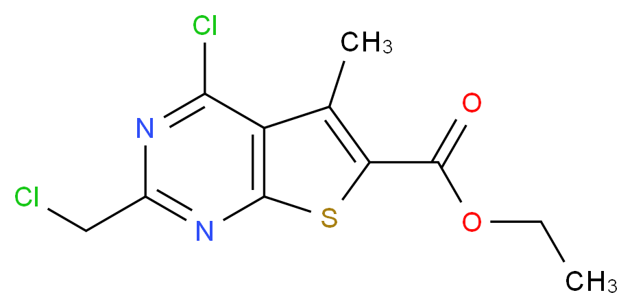 ethyl 4-chloro-2-(chloromethyl)-5-methylthieno[2,3-d]pyrimidine-6-carboxylate_Molecular_structure_CAS_)