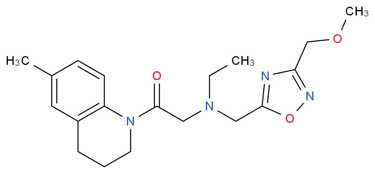 N-ethyl-N-{[3-(methoxymethyl)-1,2,4-oxadiazol-5-yl]methyl}-2-(6-methyl-3,4-dihydroquinolin-1(2H)-yl)-2-oxoethanamine_Molecular_structure_CAS_)