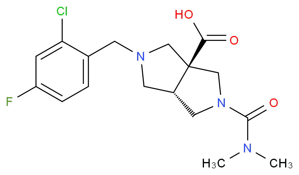 (3aS*,6aS*)-2-(2-chloro-4-fluorobenzyl)-5-[(dimethylamino)carbonyl]hexahydropyrrolo[3,4-c]pyrrole-3a(1H)-carboxylic acid_Molecular_structure_CAS_)