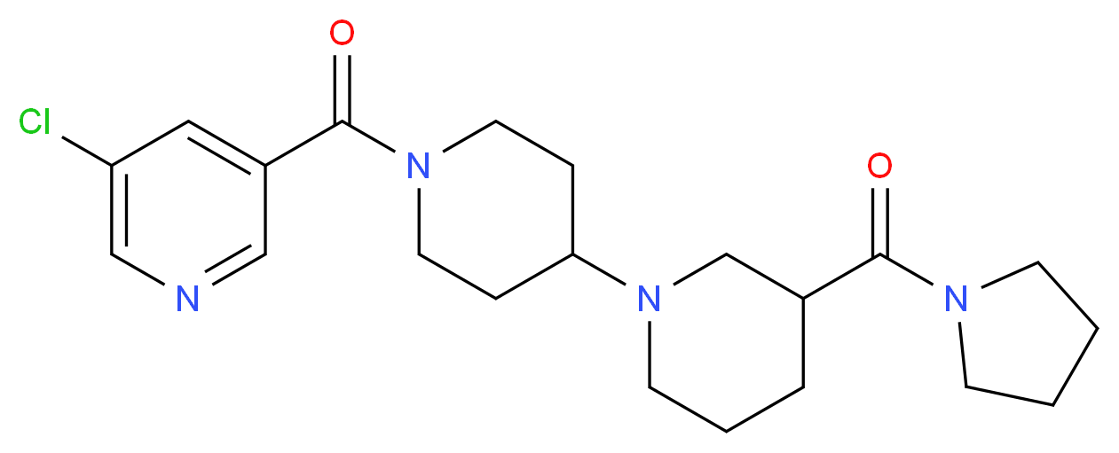 1'-[(5-chloropyridin-3-yl)carbonyl]-3-(pyrrolidin-1-ylcarbonyl)-1,4'-bipiperidine_Molecular_structure_CAS_)