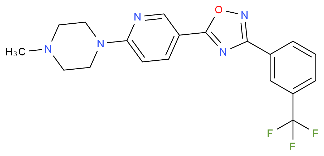 1-methyl-4-(5-{3-[3-(trifluoromethyl)phenyl]-1,2,4-oxadiazol-5-yl}-2-pyridinyl)piperazine_Molecular_structure_CAS_)