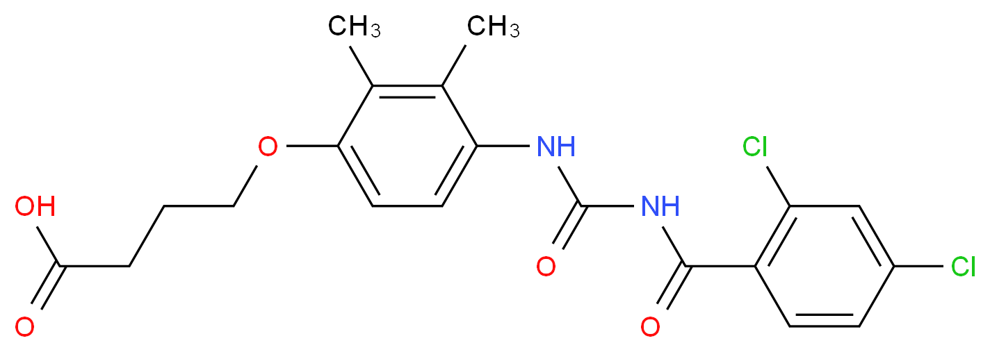 4-{4-[3-(2,4-DICHLORO-BENZOYL)-UREIDO]-2,3-DIMETHYL-PHENOXY}-BUTYRIC ACID_Molecular_structure_CAS_)