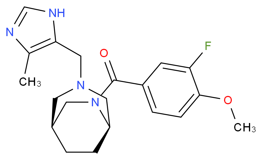 (1S*,5R*)-6-(3-fluoro-4-methoxybenzoyl)-3-[(4-methyl-1H-imidazol-5-yl)methyl]-3,6-diazabicyclo[3.2.2]nonane_Molecular_structure_CAS_)