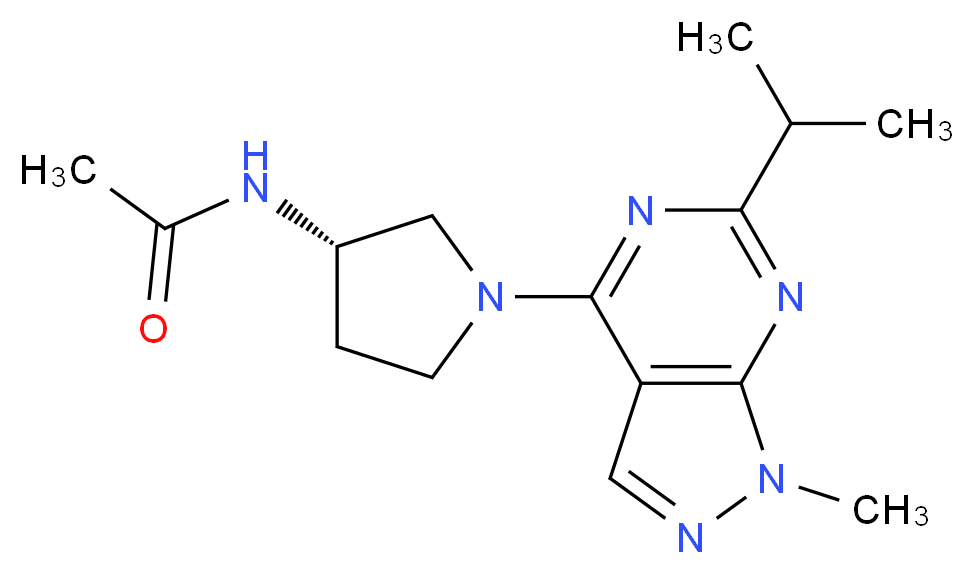 N-[(3S)-1-(6-isopropyl-1-methyl-1H-pyrazolo[3,4-d]pyrimidin-4-yl)-3-pyrrolidinyl]acetamide_Molecular_structure_CAS_)