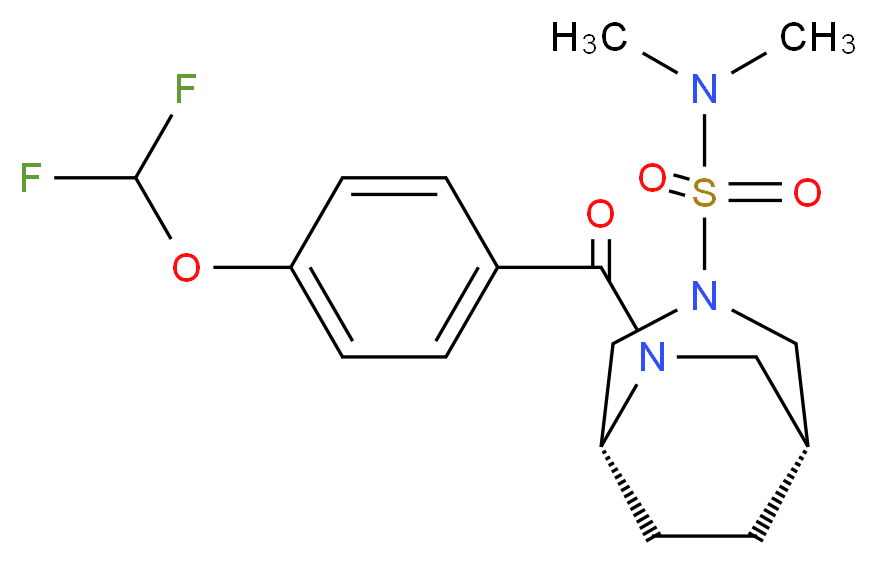 (1R*,5R*)-6-[4-(difluoromethoxy)benzoyl]-N,N-dimethyl-3,6-diazabicyclo[3.2.2]nonane-3-sulfonamide_Molecular_structure_CAS_)