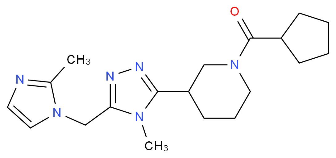 1-(cyclopentylcarbonyl)-3-{4-methyl-5-[(2-methyl-1H-imidazol-1-yl)methyl]-4H-1,2,4-triazol-3-yl}piperidine_Molecular_structure_CAS_)