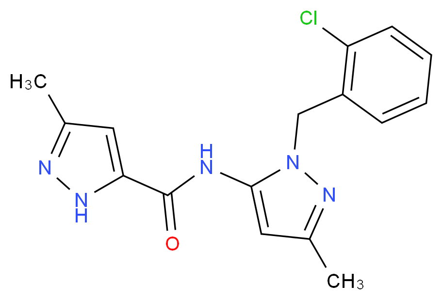 N-[1-(2-chlorobenzyl)-3-methyl-1H-pyrazol-5-yl]-3-methyl-1H-pyrazole-5-carboxamide_Molecular_structure_CAS_)