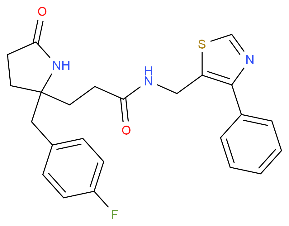 3-[2-(4-fluorobenzyl)-5-oxo-2-pyrrolidinyl]-N-[(4-phenyl-1,3-thiazol-5-yl)methyl]propanamide_Molecular_structure_CAS_)