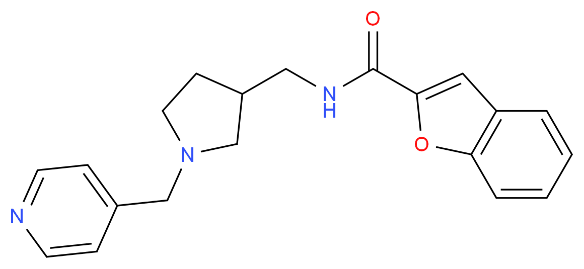 N-{[1-(pyridin-4-ylmethyl)pyrrolidin-3-yl]methyl}-1-benzofuran-2-carboxamide_Molecular_structure_CAS_)