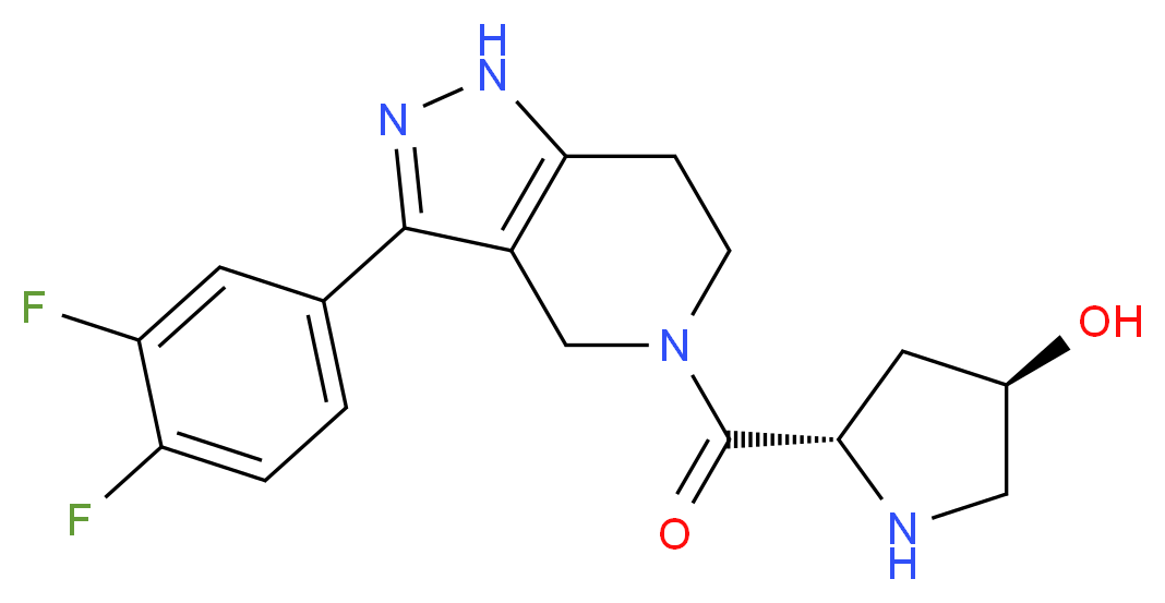 (3R,5S)-5-{[3-(3,4-difluorophenyl)-1,4,6,7-tetrahydro-5H-pyrazolo[4,3-c]pyridin-5-yl]carbonyl}-3-pyrrolidinol_Molecular_structure_CAS_)