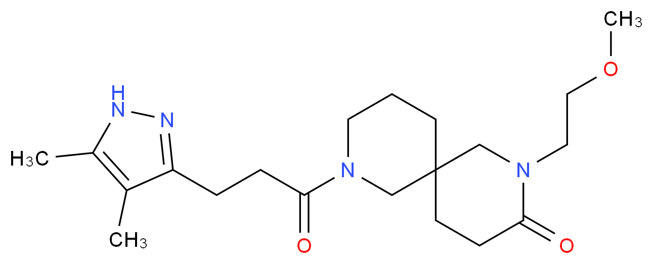 8-[3-(4,5-dimethyl-1H-pyrazol-3-yl)propanoyl]-2-(2-methoxyethyl)-2,8-diazaspiro[5.5]undecan-3-one_Molecular_structure_CAS_)