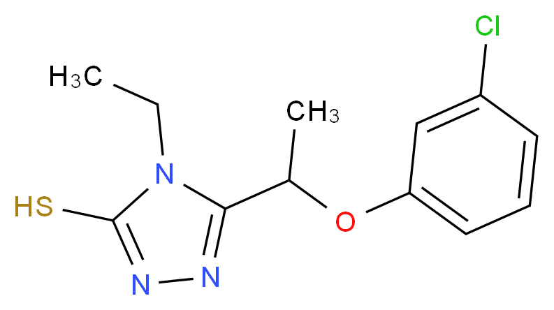 5-[1-(3-Chlorophenoxy)ethyl]-4-ethyl-4H-1,2,4-triazole-3-thiol_Molecular_structure_CAS_)