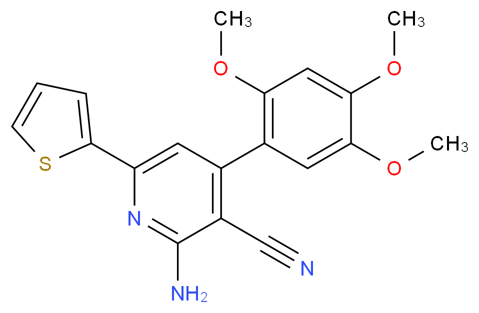 2-amino-6-(2-thienyl)-4-(2,4,5-trimethoxyphenyl)nicotinonitrile_Molecular_structure_CAS_)