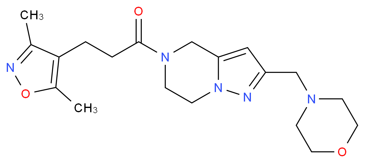 5-[3-(3,5-dimethyl-4-isoxazolyl)propanoyl]-2-(4-morpholinylmethyl)-4,5,6,7-tetrahydropyrazolo[1,5-a]pyrazine_Molecular_structure_CAS_)