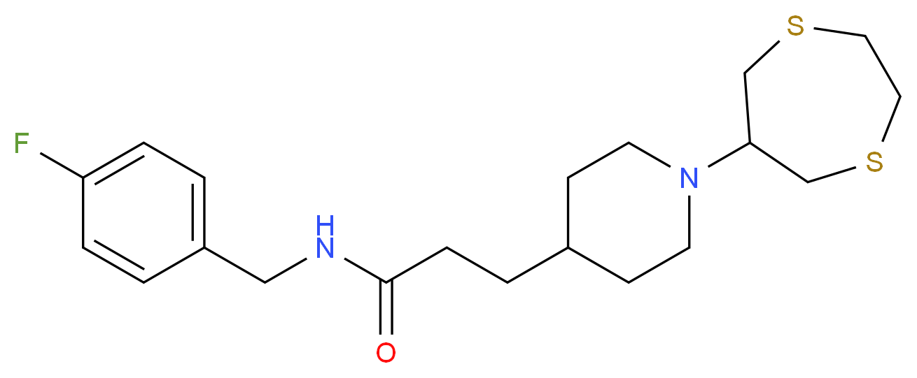 3-[1-(1,4-dithiepan-6-yl)-4-piperidinyl]-N-(4-fluorobenzyl)propanamide_Molecular_structure_CAS_)