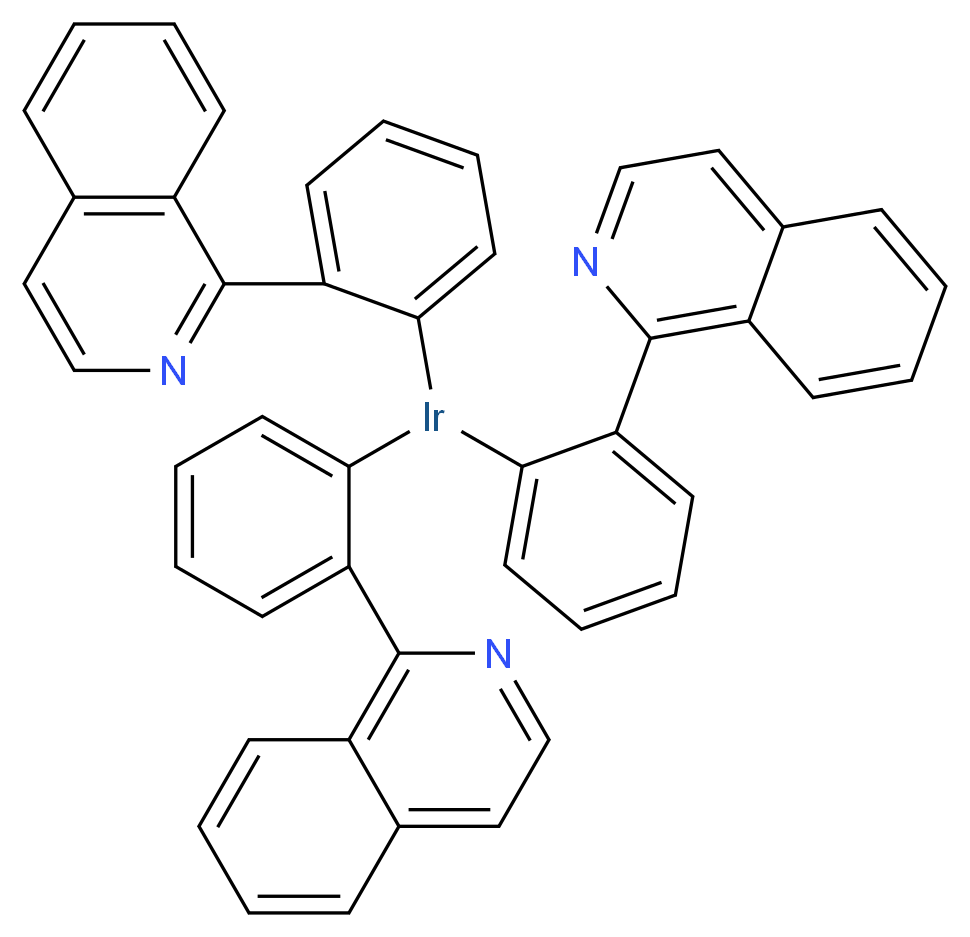 Tris[1-phenylisoquinoline-C2,N]iridium(III)_Molecular_structure_CAS_435293-93-9)