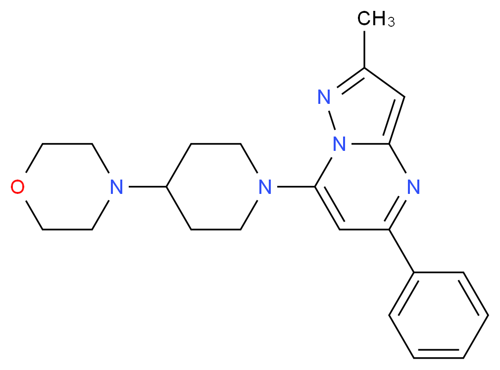 2-methyl-7-[4-(4-morpholinyl)-1-piperidinyl]-5-phenylpyrazolo[1,5-a]pyrimidine_Molecular_structure_CAS_)